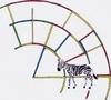Cartoon: zzz-xebra (small) by robobenito tagged zebra,animal,stripes,color,rainbow,spectrum,mammal,fantasy,dream,clockwork,structure,surreal,environment,science,fiction,ink,pencil,colors,animals,horse,arch,planet