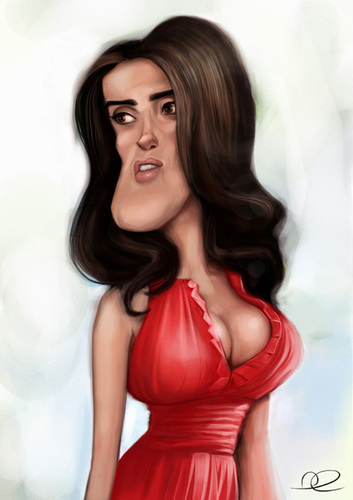 Cartoon: Salma Hayek (medium) by billfy tagged salma,hayek,actress