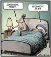 Cartoon: Goodnight Honey (small) by Tony Zuvela tagged goodnight,honey,deer,doe,dear,food,animal,bedtime,lights,out,go,to,sleep,married,couple