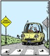 Cartoon: Snail Crossing (small) by Tony Zuvela tagged snail,crossing,zebra,pedestrian,elderly,couple,dead,died,skeletons,in,car,snails,road,waiting