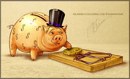 Cartoon: GREED (medium) by Kalininskiy tagged cartoon