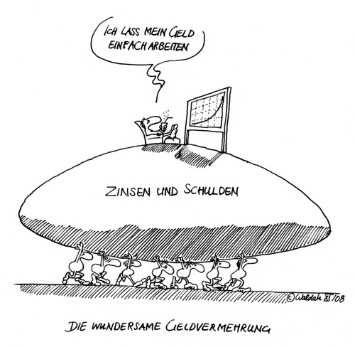 Cartoon: Die wundersame Geldvermehrung (medium) by waldah tagged geld,gerechtigkeit,arbeit