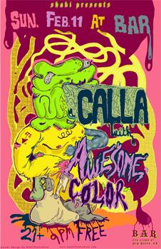 Cartoon: Calla concert poster (medium) by John Bent tagged calla,rock,event,posters,punk,