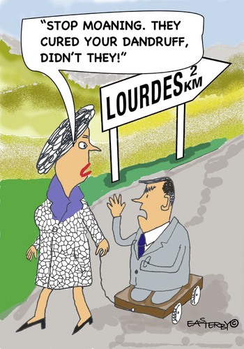 Cartoon: Always hoping (medium) by EASTERBY tagged miracle,lourde,healing