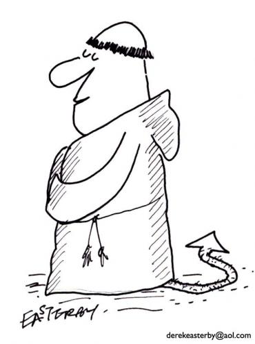 Cartoon: Devillish Monk (medium) by EASTERBY tagged monks,devils