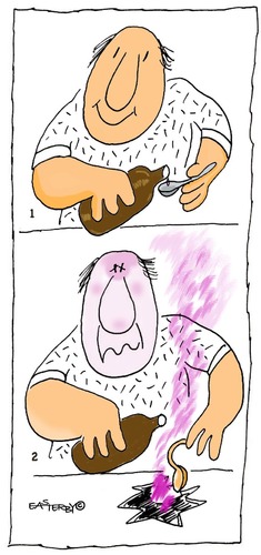 Cartoon: Exploding spoon (medium) by EASTERBY tagged medicine,spoons