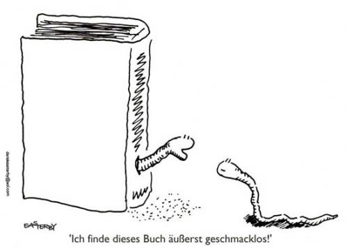 Cartoon: Geschmacklos (medium) by EASTERBY tagged bookworms,literature,books