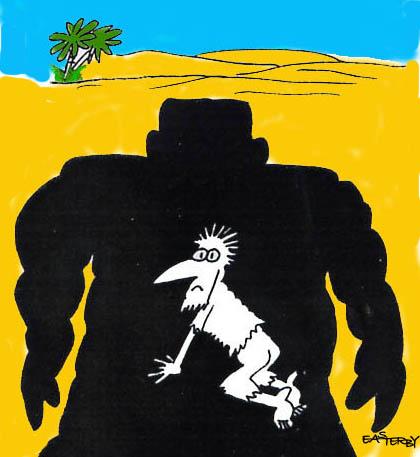 Cartoon: GIANT SHADOW (medium) by EASTERBY tagged desert,shadow,fear