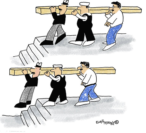 Cartoon: Men at work (medium) by EASTERBY tagged worksmen