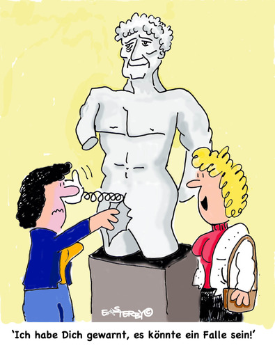 Cartoon: Out Watch (medium) by EASTERBY tagged statues,museums,museum,statue,anfassen,kunst,sex