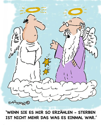 Cartoon: Sterben (medium) by EASTERBY tagged angels,death
