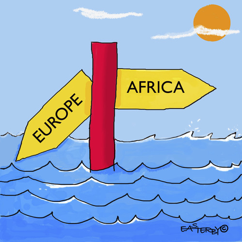 Cartoon: Welcome to Europe (medium) by EASTERBY tagged racist,eupolitics,immigants,asylumseekers,asylumseekers,immigants,eupolitics,racist