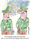Cartoon: AUS UND EINGÄNGE (small) by EASTERBY tagged police,watching,waiting
