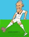 Cartoon: Beckham brain is his foot (small) by EASTERBY tagged brainball