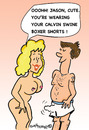 Cartoon: CALVIN SWINE (small) by EASTERBY tagged underwear woman man