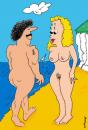 Cartoon: EYES DOWN (small) by EASTERBY tagged beach ladies only 