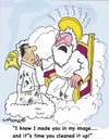 Cartoon: Heavenly annoyance (small) by EASTERBY tagged heaven god angels
