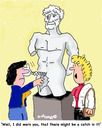 Cartoon: Watch out (small) by EASTERBY tagged statues,museums