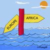 Cartoon: Welcome to Europe (small) by EASTERBY tagged asylumseekers,immigants,eupolitics,racist