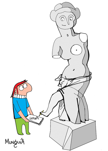 Cartoon: autograph by famous sculpture (medium) by Munguia tagged venus,aphodite,afrodita,autografo,por,famosa,escultura,famous,sculpture,fan,munguia