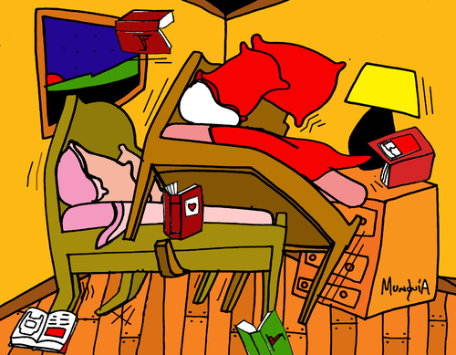 Cartoon: Camasutra (medium) by Munguia tagged kamasutra,cama,bed,love,cartoon,costa,rica,munguia,francisco,calcamunguias