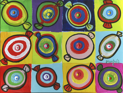 Cartoon: Candy-nsky (medium) by Munguia tagged candy,kandinsky,concentric,circles,abstract,art,munguia,parody,xx