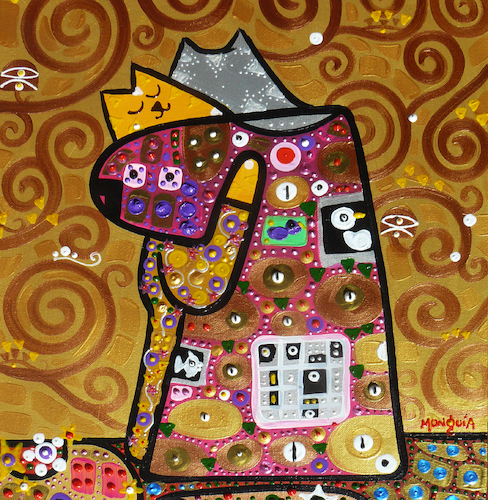 Cartoon: Cat Hug (medium) by Munguia tagged gustav,klimt,famous,paintings,parodies