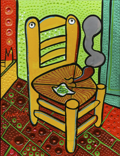 Cartoon: Chair with Pipe (medium) by Munguia tagged chair,pipe,smoke,smoking,van,gogh,painting,parody