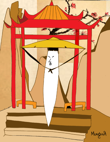 Cartoon: Chinese rice (medium) by Munguia tagged food,chinese,rice,munguia,cartoon,costa,rica,arroz,chino,china