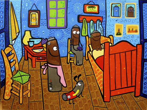 Cartoon: Cuarto de Pilas (medium) by Munguia tagged famosas,pinturas,parodias,calcamunguias,pintura,munguia,pilas,de,cuarto,batarias,the,room,gogh,van