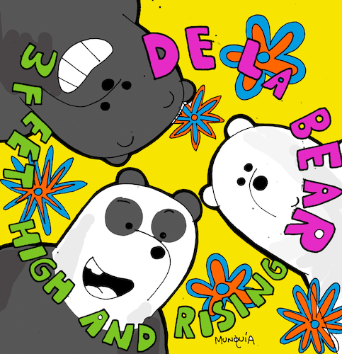 Cartoon: De la Bear (medium) by Munguia tagged de,la,soul,feet,high,and,rising,cover,album,parody,parodies,spoof,version,fun,funny,bare,bears,escandalosos,cn,cartoon,network