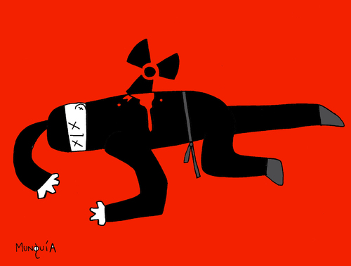 Cartoon: Death Star (medium) by Munguia tagged radioactive,ninja,fukushima,nuclear,disaster,death,dead