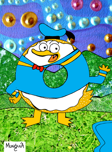 Cartoon: Donut Duck (medium) by Munguia tagged duck,donald,donut,dona,pato,disney