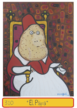 Cartoon: EL PAPA potato pope (medium) by Munguia tagged pope,papa,potato,portrait,munguia,art,parody,parodies,costa,rica