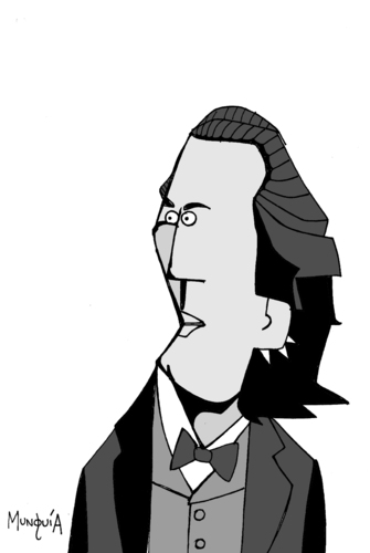 Cartoon: Eminescu (medium) by Munguia tagged eminescu,romanian,romania,writter,munguia,costa,rica,portrait