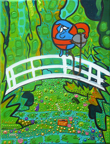 Cartoon: Good bye cruel people (medium) by Munguia tagged monet,munguia,painting,bridge,expresionist,nature,world