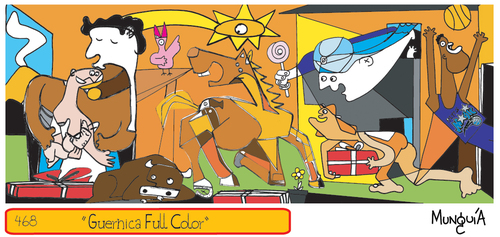 Cartoon: Guernica full color (medium) by Munguia tagged picasso,guernica,munguia,full,color,chrismas