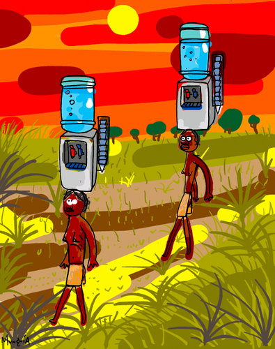 Cartoon: Hard to get (medium) by Munguia tagged hot,find,get,water