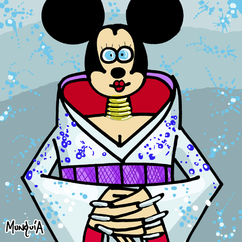 Cartoon: Homogenic (medium) by Munguia tagged mickey,mouse,disney,bjork,homogenic,cover,album,parody,parodies,music,2000