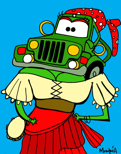 Cartoon: Jeepsy (medium) by Munguia tagged jeep,gypsy,gitana,cars,car,woman,munguia,cartoon,caricaturas,humor,grafico,costa,rica