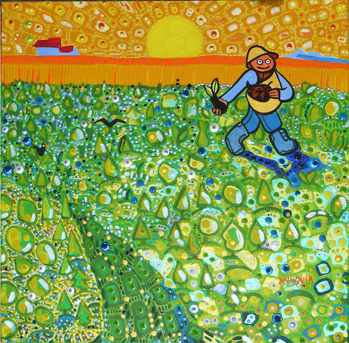 Cartoon: Lets reforest (medium) by Munguia tagged sower,at,sunset,vincent,van,gogh,jean,francois,millet,green