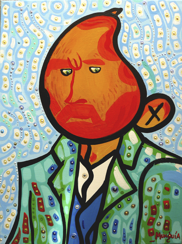 Cartoon: ManGogh (medium) by Munguia tagged van,gogh,self,portrait,munguia,mango,costa,rica,parody,parodias,pinturas,famosas,famous,paint,art,collection