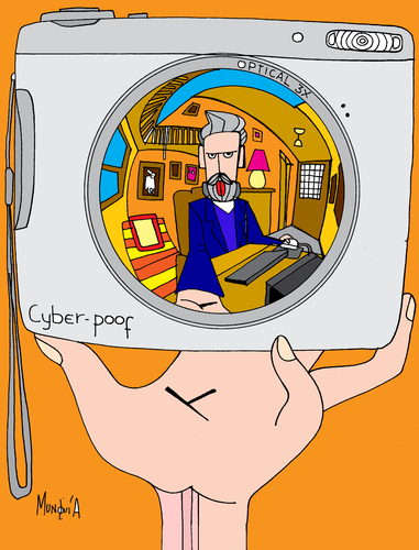 Cartoon: Mc Escher self picture (medium) by Munguia tagged escher,mc,portrait,ball,camera,linux,shot,autoshot