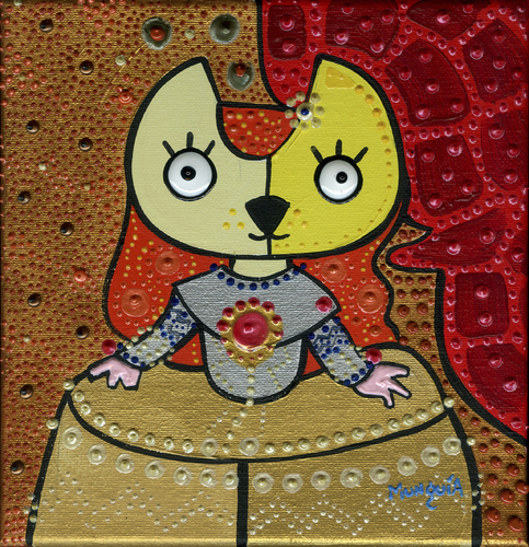 Cartoon: Minina (medium) by Munguia tagged infanta,margarita,menina,diego,velazquez,parody,cat,kitty,dress,famous,paintings,parodies