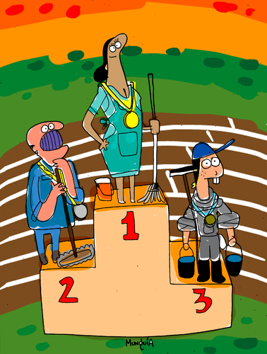 Cartoon: Que limpiada las Olimpiadas (medium) by Munguia tagged olimpieza,limpieza,clean,work