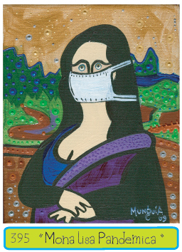 Cartoon: Pandemic Monalisa (medium) by Munguia tagged mona,lisa,gioconda,da,vinci,leonardo,munguia,pandemic,flue,resfriado,n1,h1,virus,terrorismo