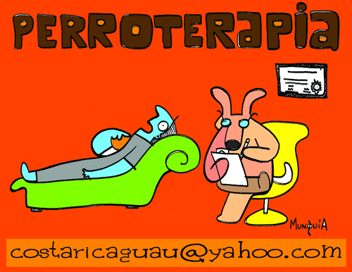 Cartoon: Perroterapia (medium) by Munguia tagged perro,dog,can,guau,wow,woof,costa,rica,munguia,sicologo,psycology