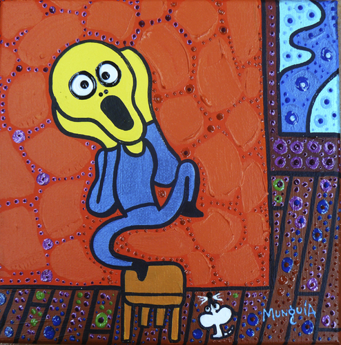 Cartoon: Phobia (medium) by Munguia tagged scream,phobia,fobia,miedo,fear,mice,mouse,edward,munch,parody,famous,paintings,parodies