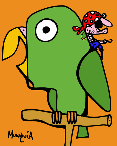 Cartoon: Pirates parrot (medium) by Munguia tagged pirate,parrot,perico,pirata,munguia,costa,rica,birds,cartoon