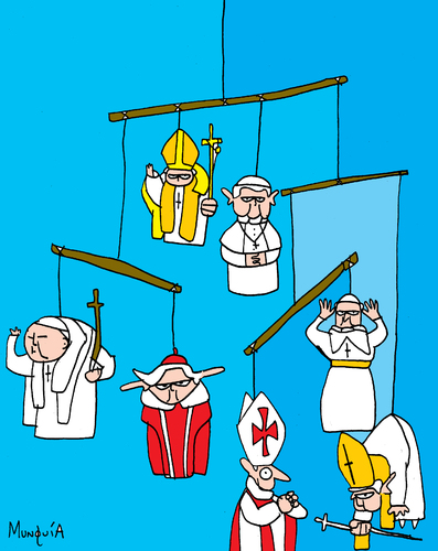 Cartoon: Pope Mobile (medium) by Munguia tagged pope,mobile,cartoon,papa,movil,papamovil,costa,rica,munguia